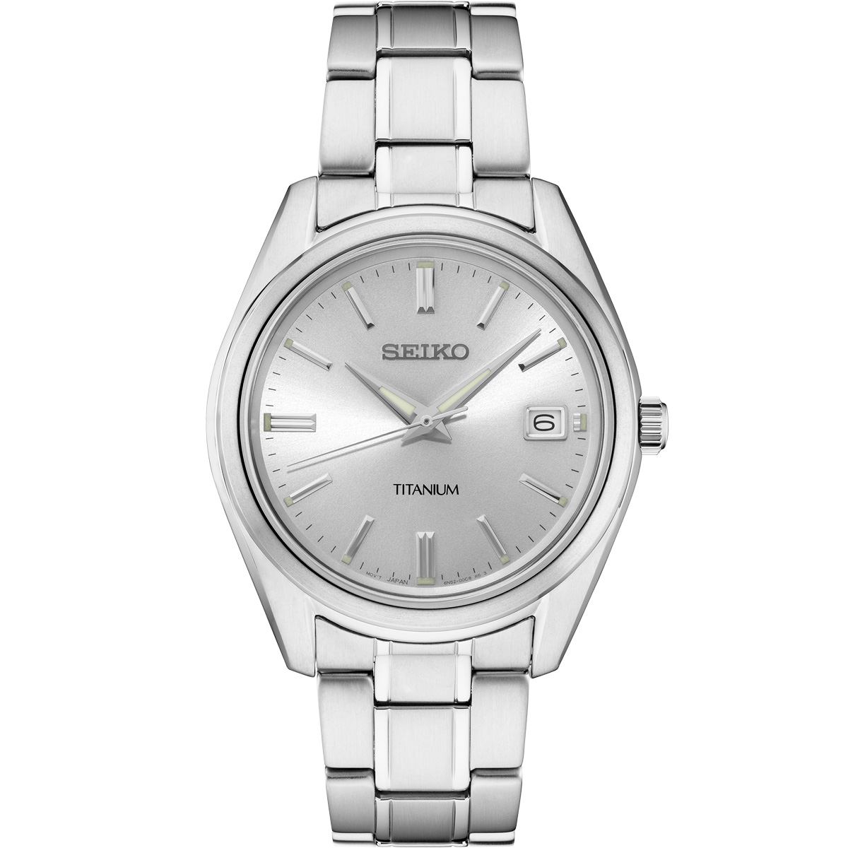 Seiko Essentials 40.2mm Stainless Steel Watch, Silver Sunray Dial