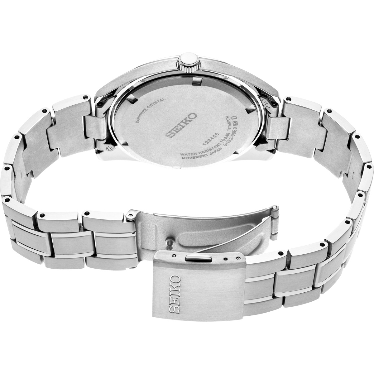 Seiko Essentials 40.2mm Stainless Steel Watch, Silver Sunray Dial