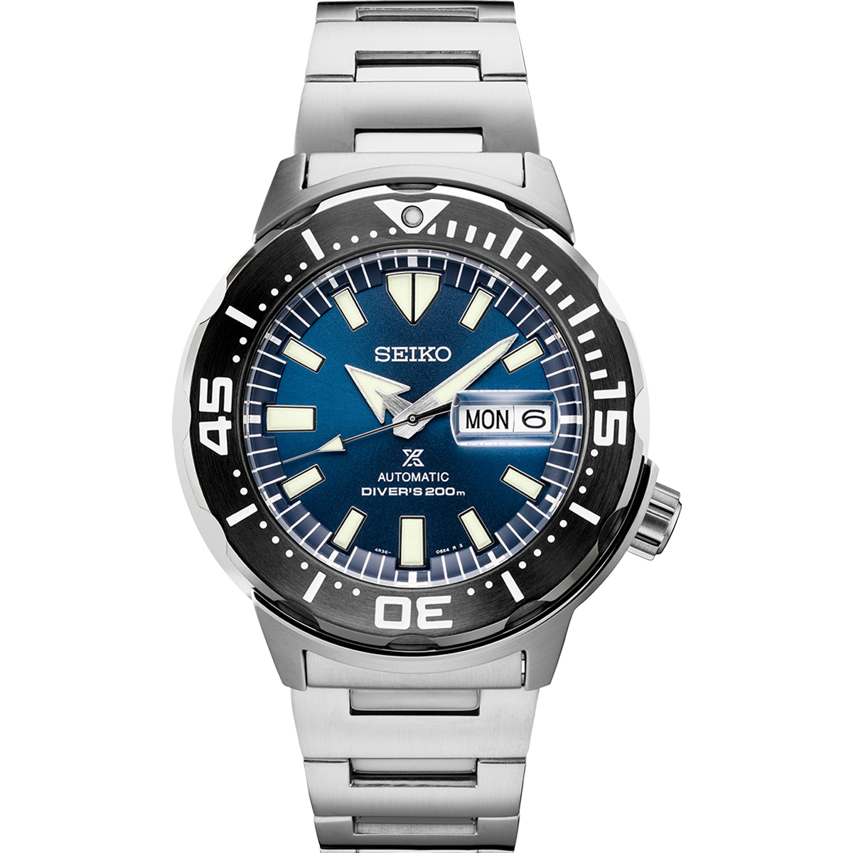 Seiko Prospex 42mm Watch, Black and Blue Dial