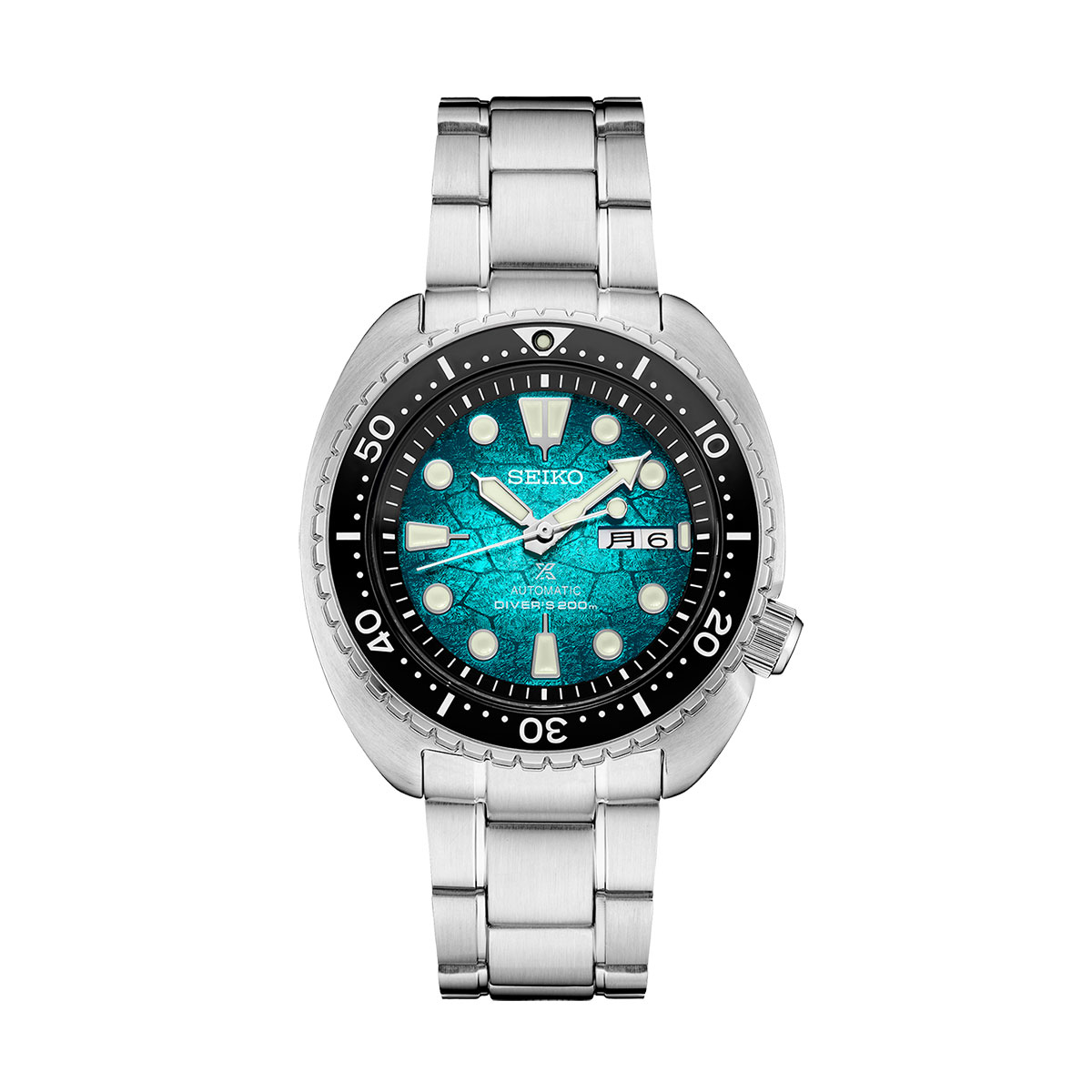 Seiko Prospex 45mm Watch, Green Blue Textured Dial