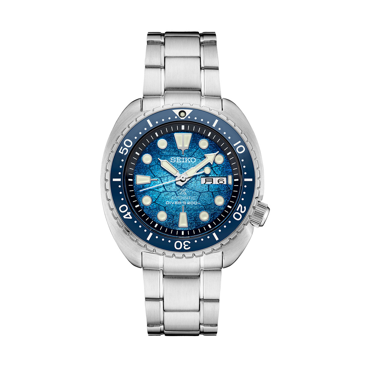 Seiko Prospex 45mm Watch, Blue Textured Dial