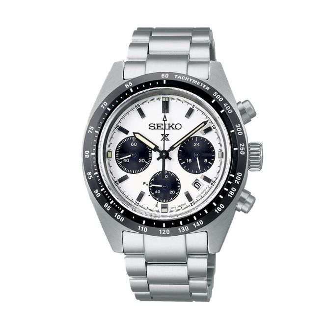 Seiko Prospex Speedtimer Chronograph 39mm Watch, Black and White Dial