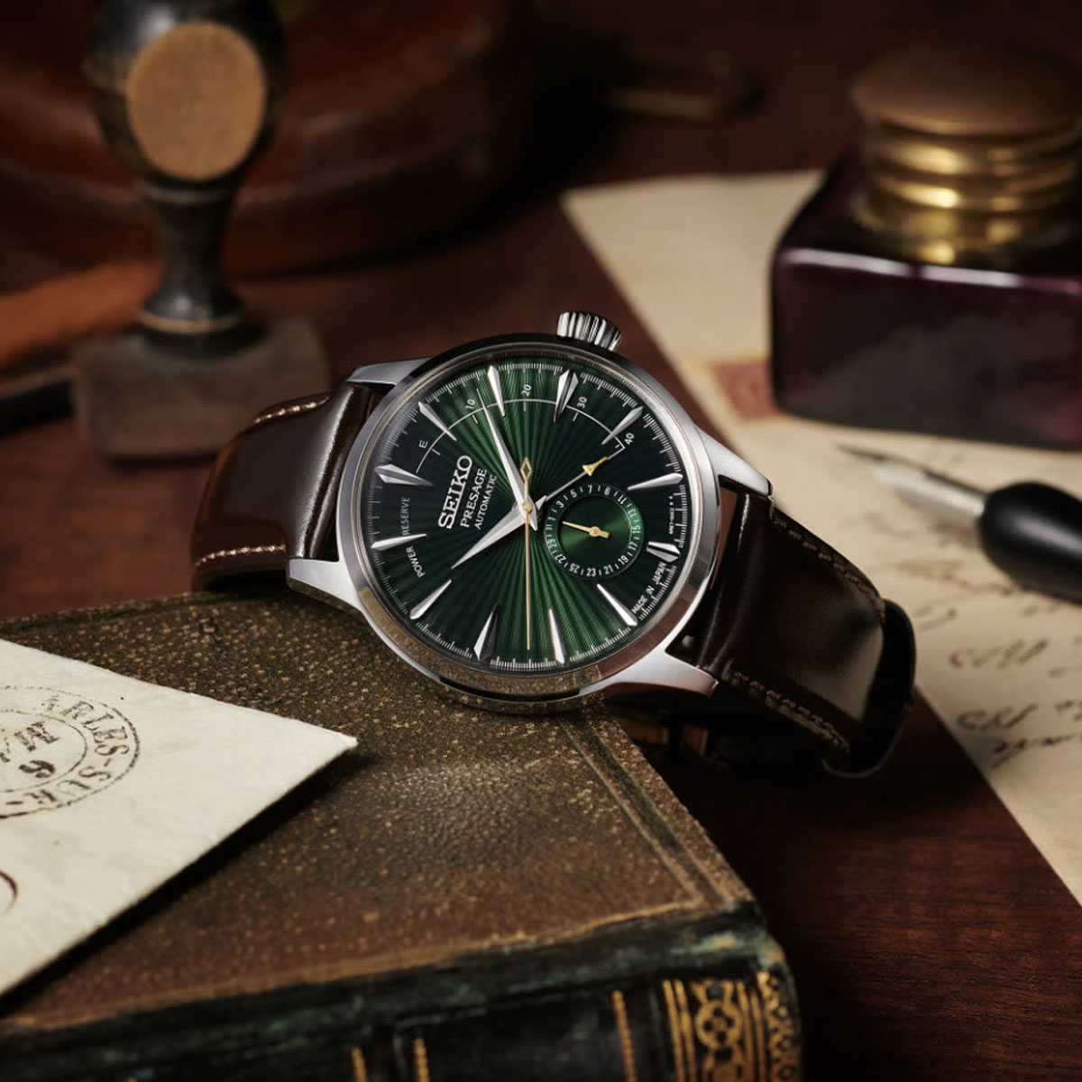 Seiko Presage 40.5mm Men's Watch, Green Dial