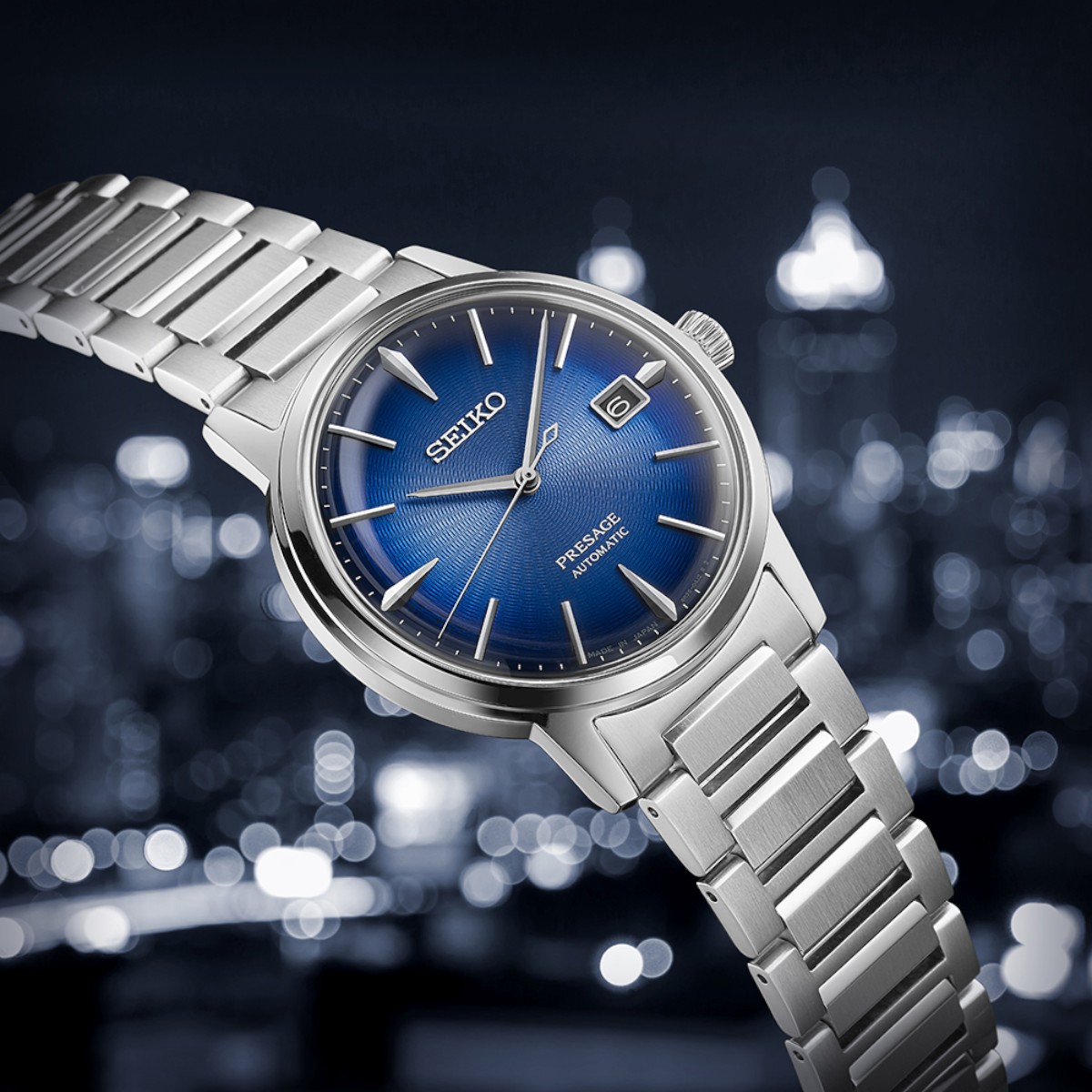 Seiko Presage Cocktail Time 39.5mm Men's Watch, Blue Dial