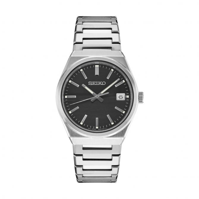 Seiko Essentials 44.5mm Watch, Black Dial