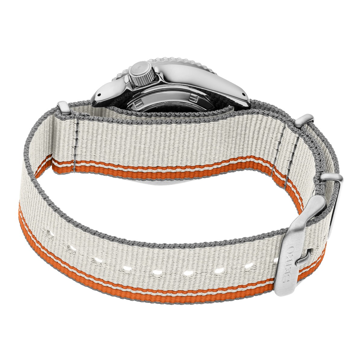 Seiko 5 Sports 46mm Men's Watch, Orange and Silver Stripe Dial