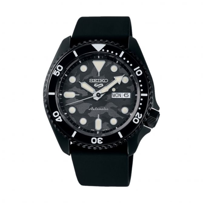 Seiko 5 Sport Yuto Horigome Limited Edition 42.5mm Men's Watch, Black Camo Dial