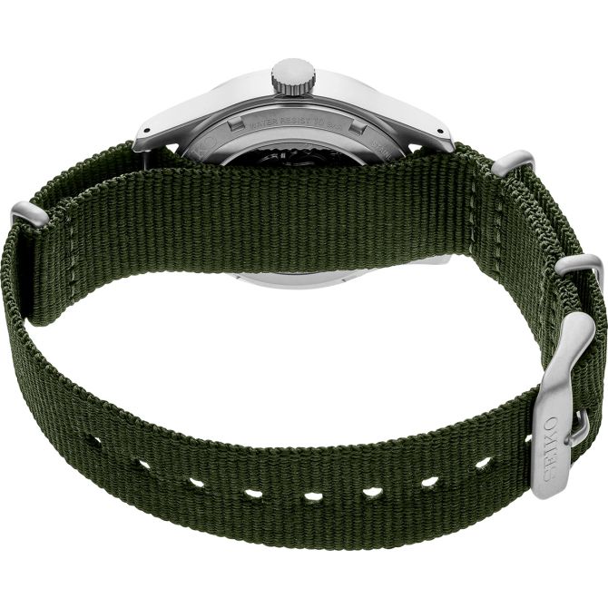 Seiko 5 Sports Field 39.4 mm Green Strap Watch | SRPG33