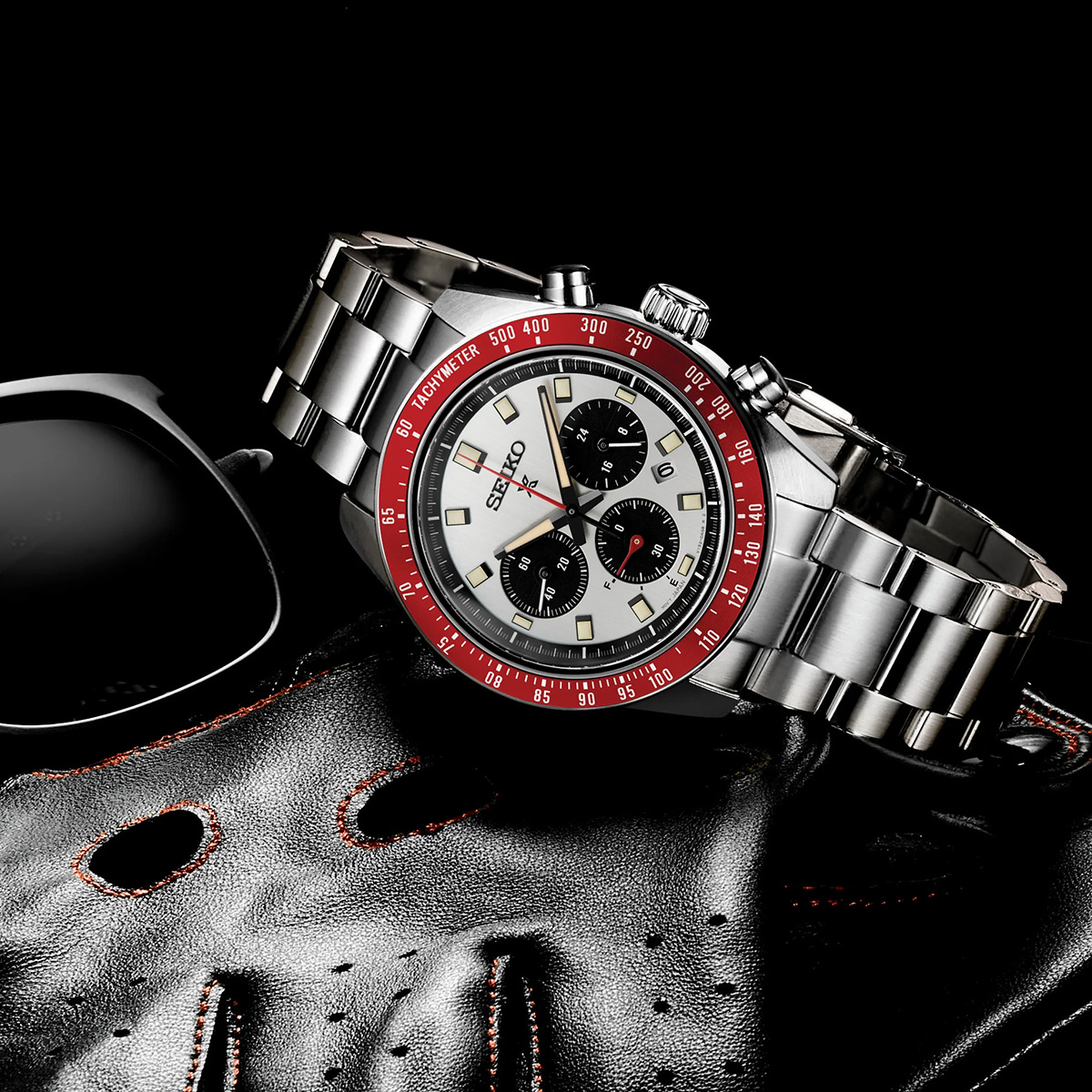 Seiko Prospex Speedtimer Solar Chronograph Watch, Red