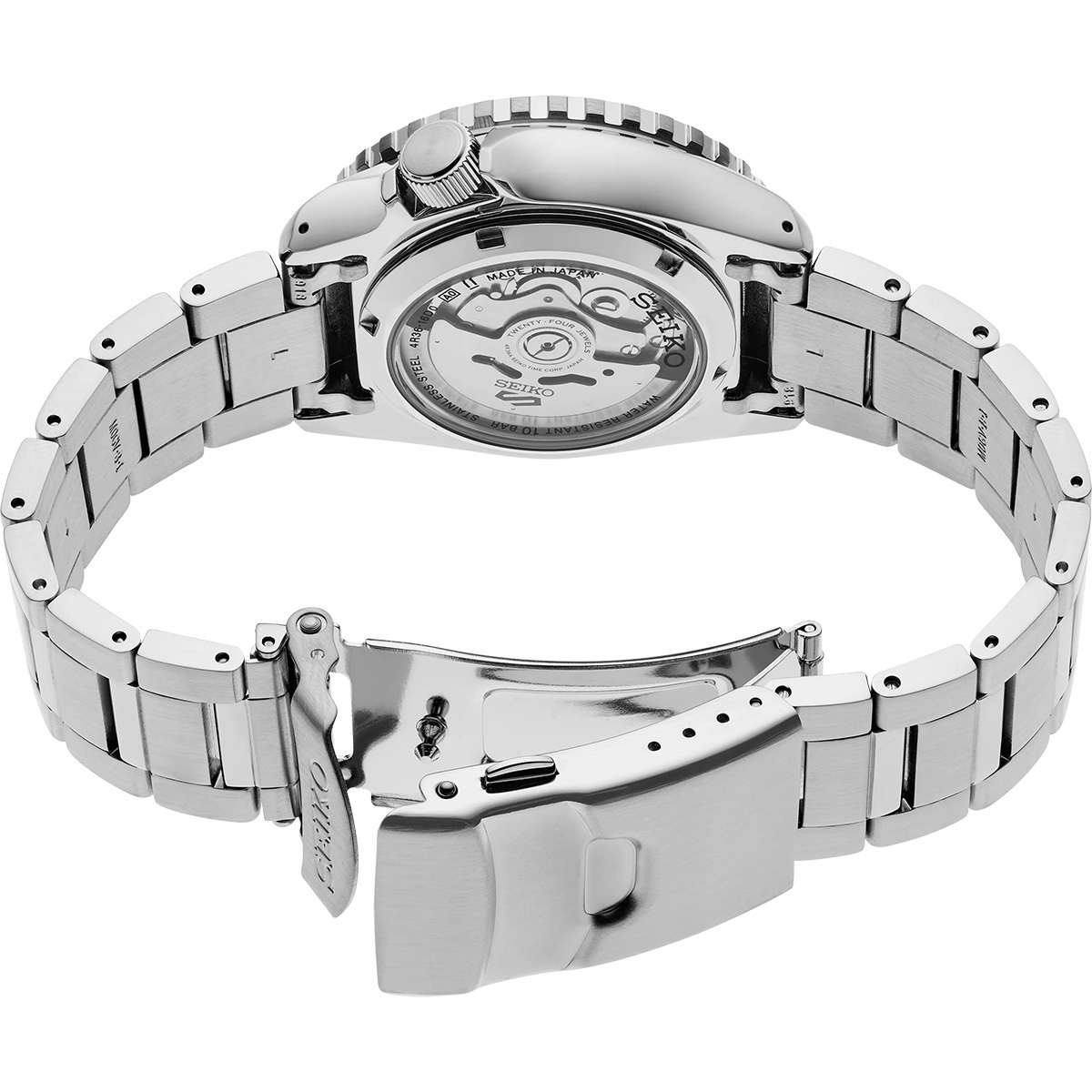 Seiko 5 Sports Stainless Steel 42.5 mm Watch, Black Dial