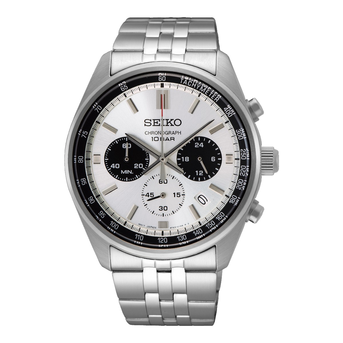 Seiko Essentials 41.5mm Men's Watch, Silver Dial