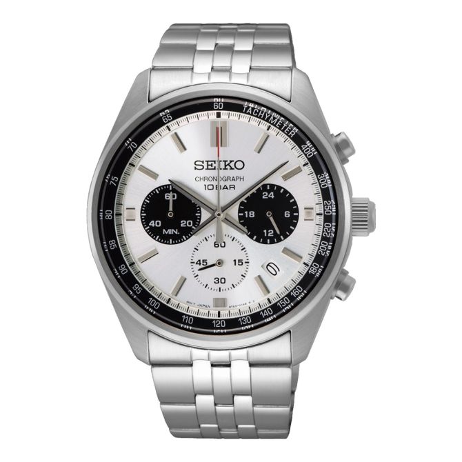 Seiko Essentials 41.5mm Men's Watch, Silver Dial