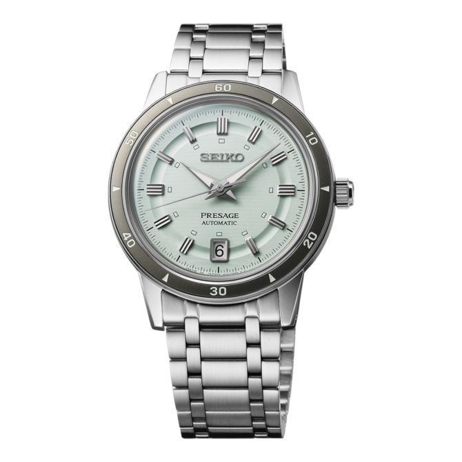 Seiko Automatic 39.5mm Men's Watch, Light Green Dial