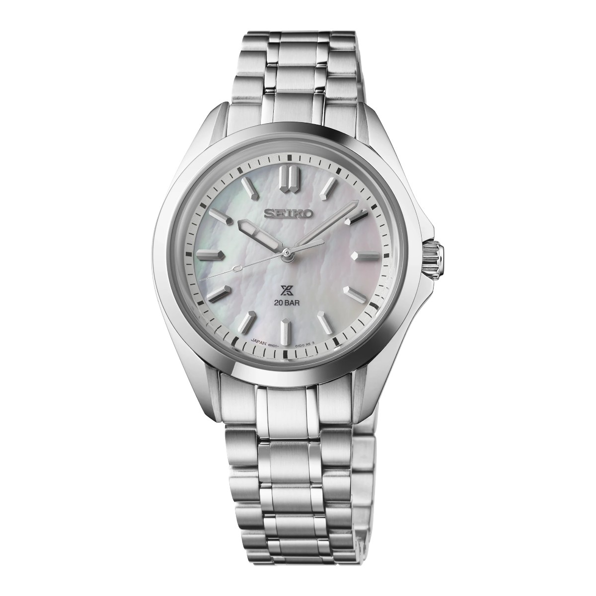Seiko X Prospex 34mm Women's Watch, Silver and Mother of Pearl Dial