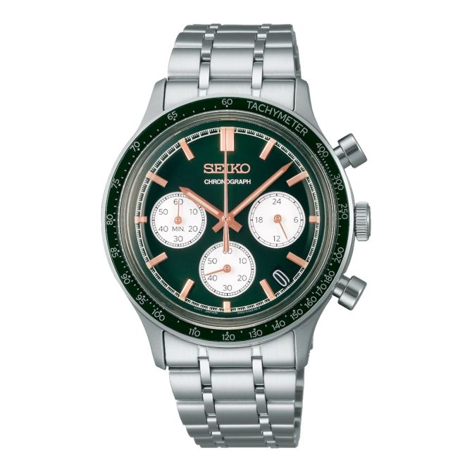 Seiko Conceptual Chronograph 38mm Men's Watch, Green Dial