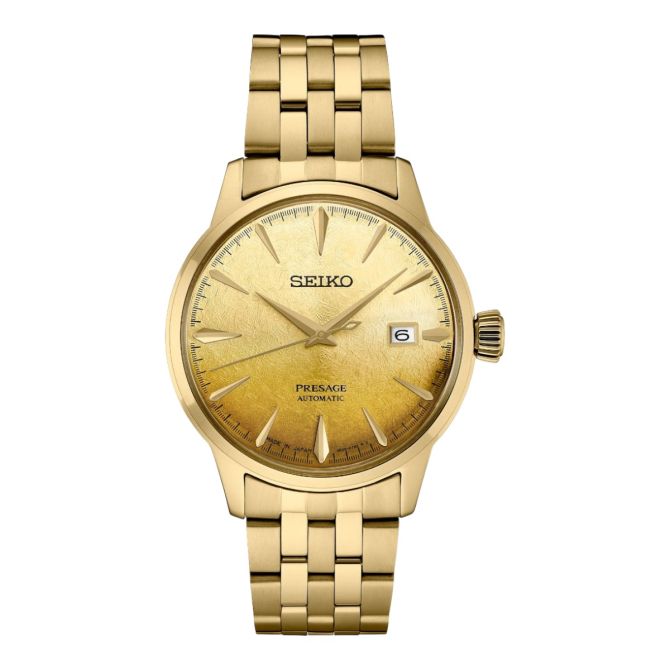 Seiko Presage Cocktail Time 40.5mm Men's Watch, Golden Dial