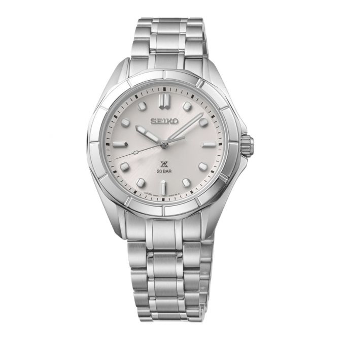 Seiko Prospex Sea 34mm Women's Watch, Silver Dial