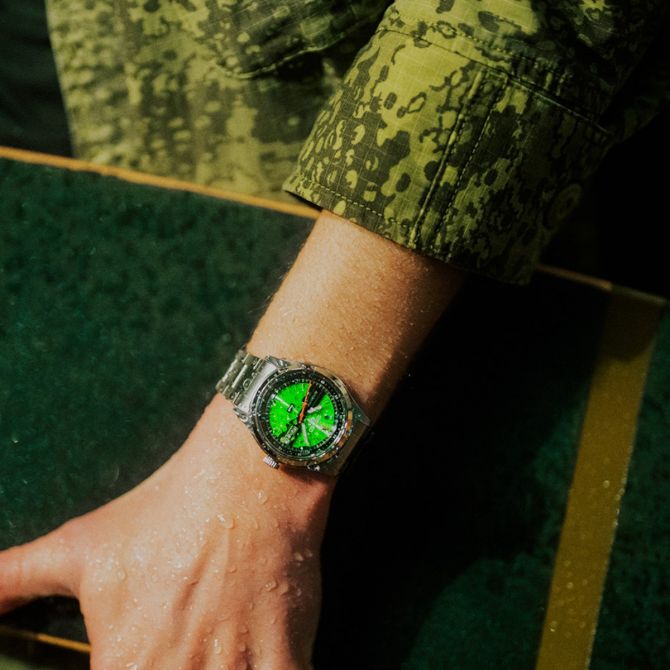 Seiko 5 Sport Limited Edition HUG 39.4mm Watch, Green Dial