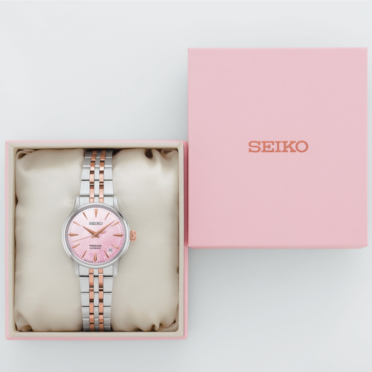 Seiko Presage Cocktail Time Limited Edition 34mm Women's Watch, Pink Mother Of Pearl Dial
