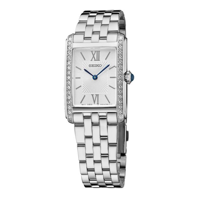 Seiko Essentials 22.7mm Women's Watch, Silver Crystal Dial