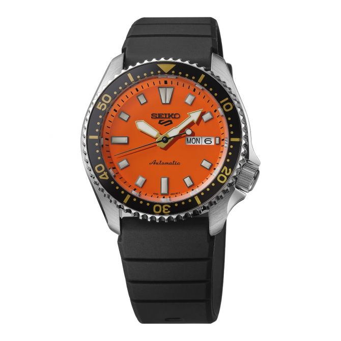Seiko 5 Sports 42.5mm Men's Watch, Orange Dial