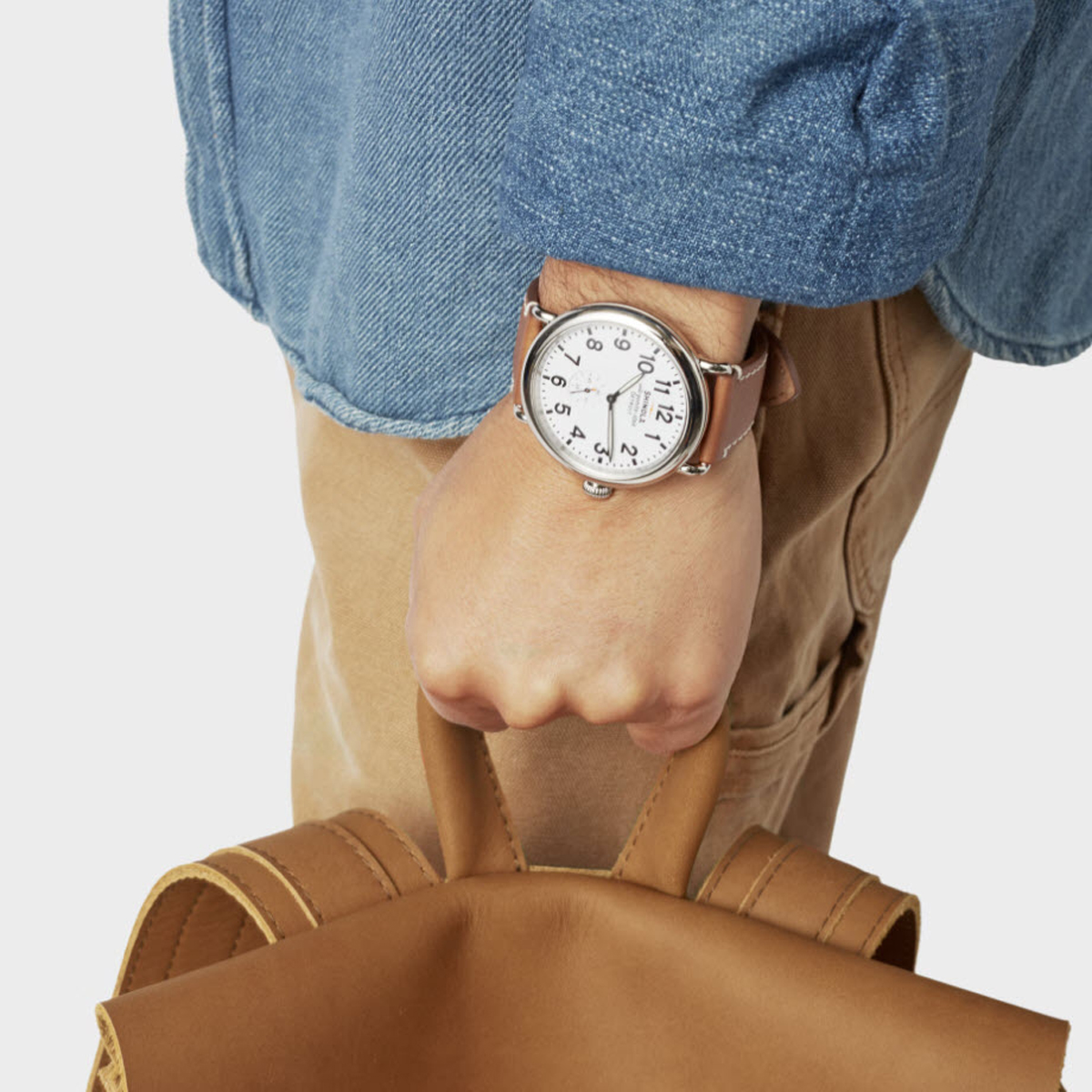 Shinola Runwell 47mm Watch, White Dial