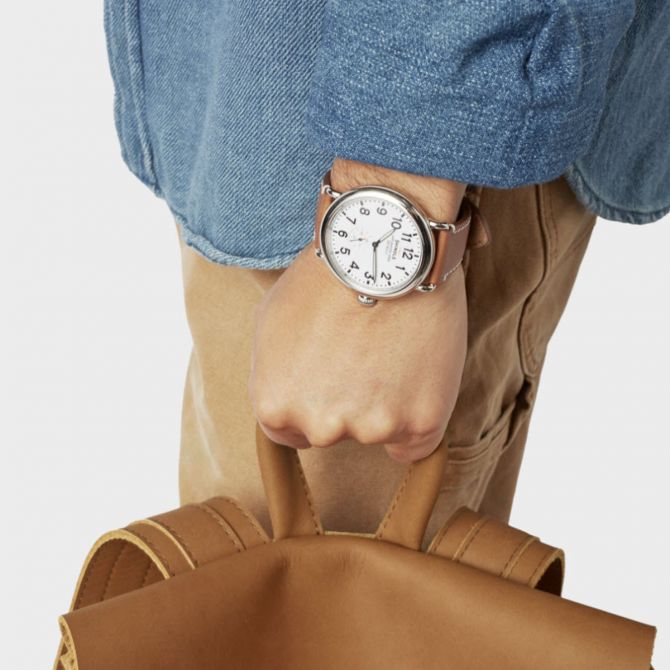 Shinola Runwell 47mm Watch, White Dial | S0110000010 | Borsheims