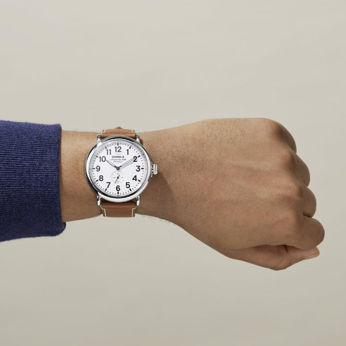 Shinola Runwell 47mm Watch, White Dial