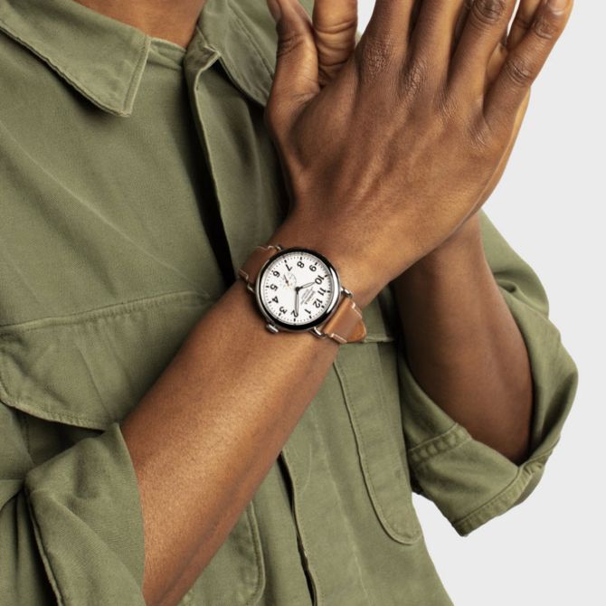 Shinola Runwell 41mm Watch, White Dial | S0110000109 | Borsheims