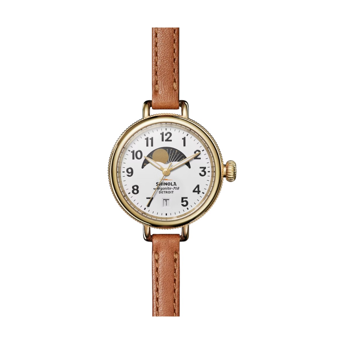 Shinola Birdy Moonphase 34mm Women's Watch, White Dial