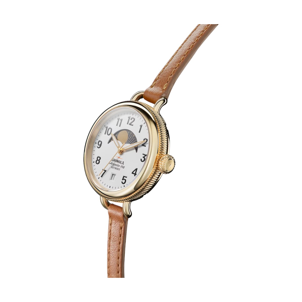 Shinola Birdy Moonphase 34mm Women's Watch, White Dial
