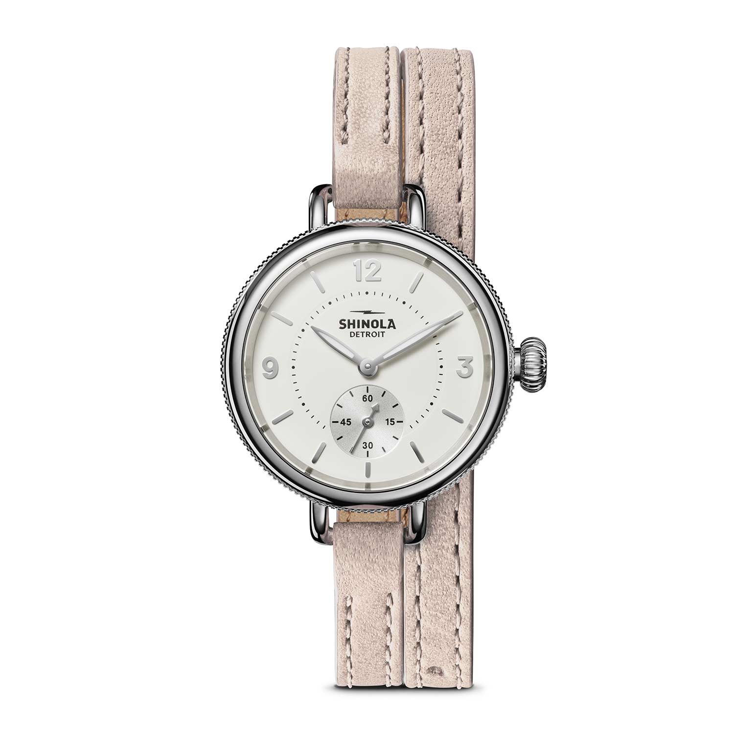 Shinola Birdy 34mm Watch, Ivory Dial with Soft Blush Strap