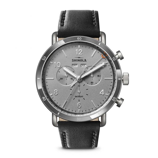 Shinola Canfield Sport 45mm Men's Watch, Silver Dial