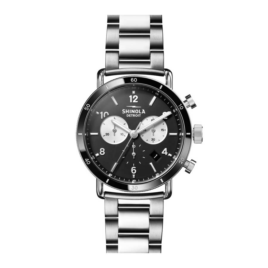 shinola men's canfield's black dial watch