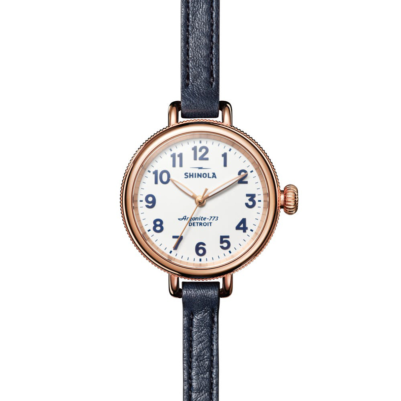 Shinola Birdy White Dial 34mm Women's Watch, Navy and White Dial