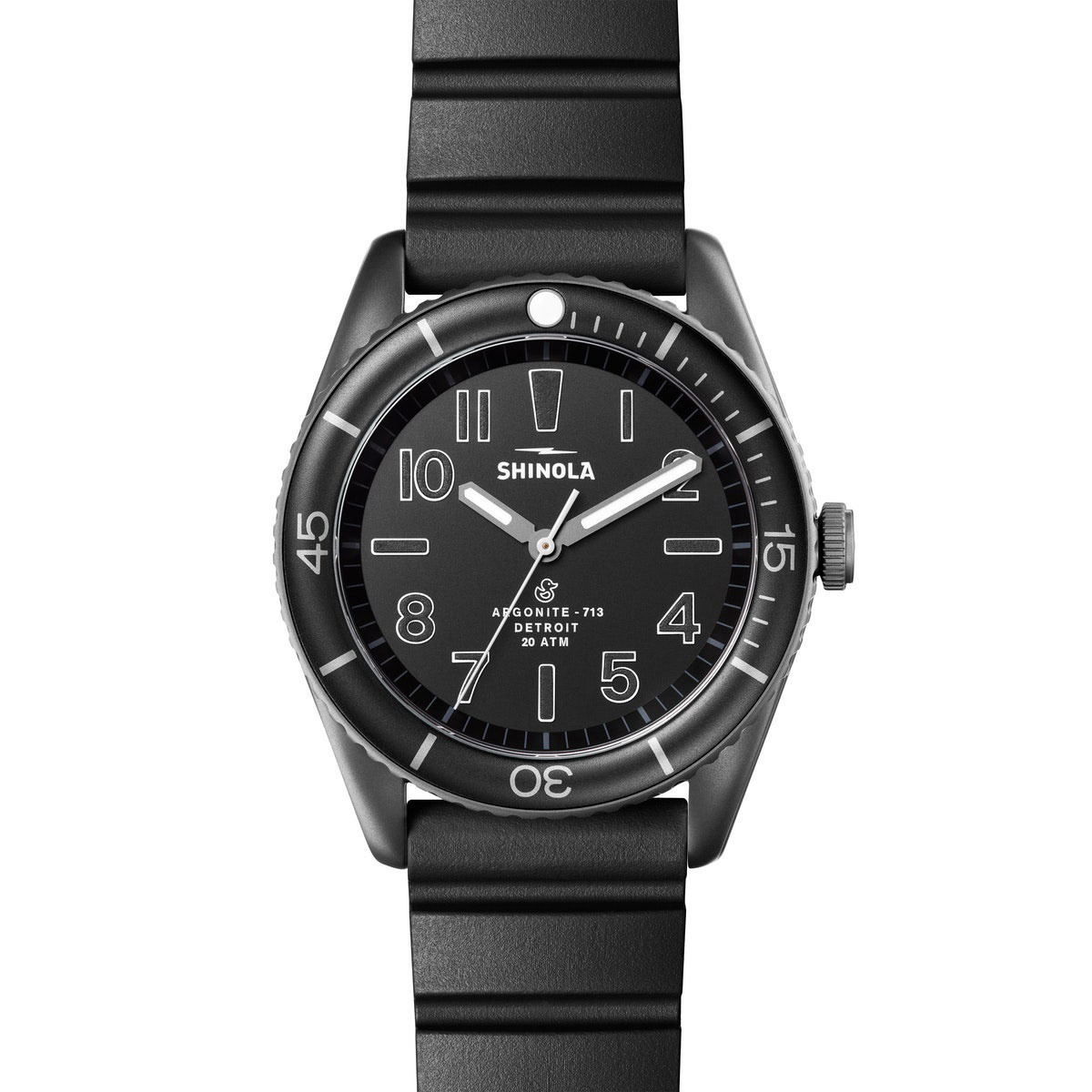 Shinola Duck 42mm Men's Watch, Black and White Outlined Dial