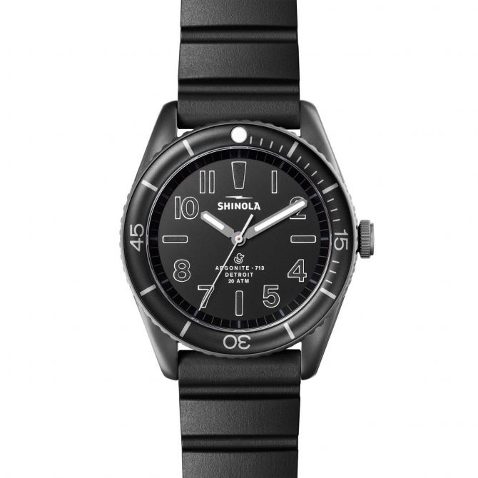 Shinola Duck 42mm Men's Watch, Black and White Outlined Dial