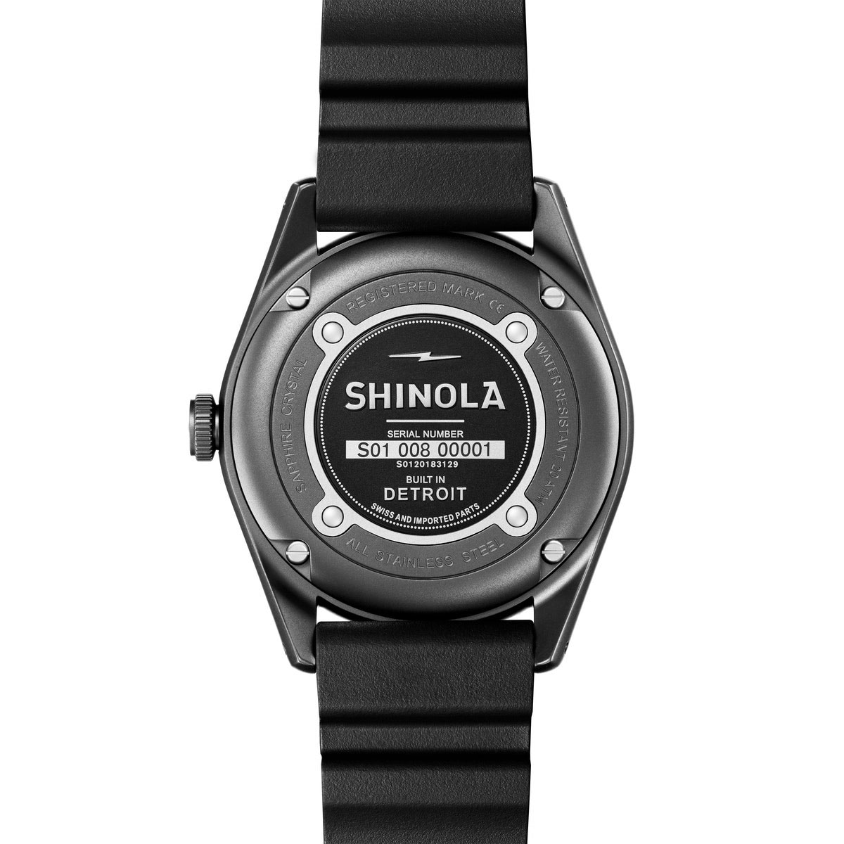 Shinola Duck 42mm Men's Watch, Black and White Outlined Dial