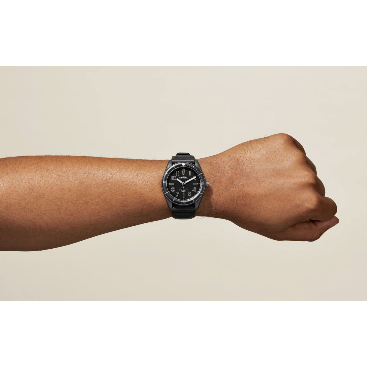 Shinola Duck 42mm Men's Watch, Black and White Outlined Dial