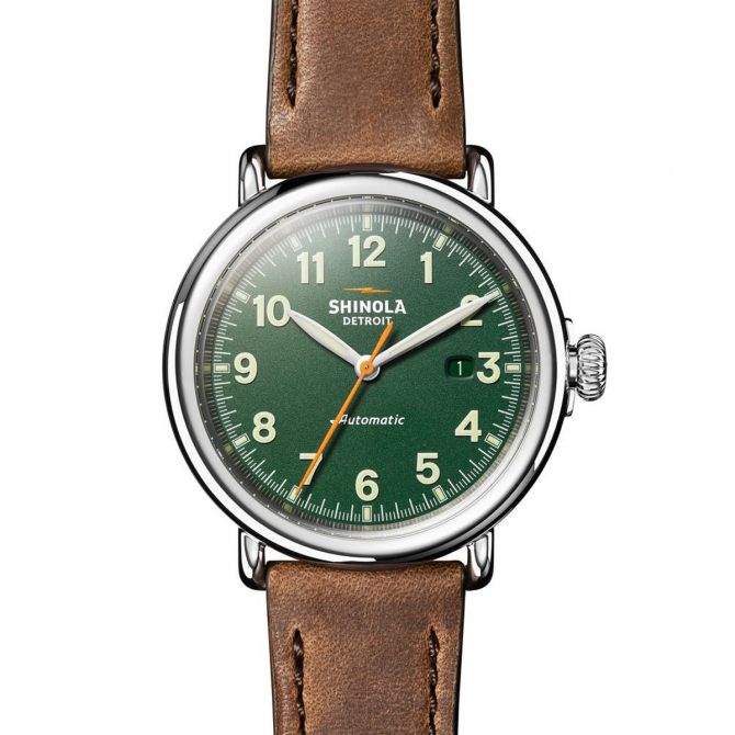 Shinola Runwell Automatic 45mm Men's Watch, Green and Cream Dial