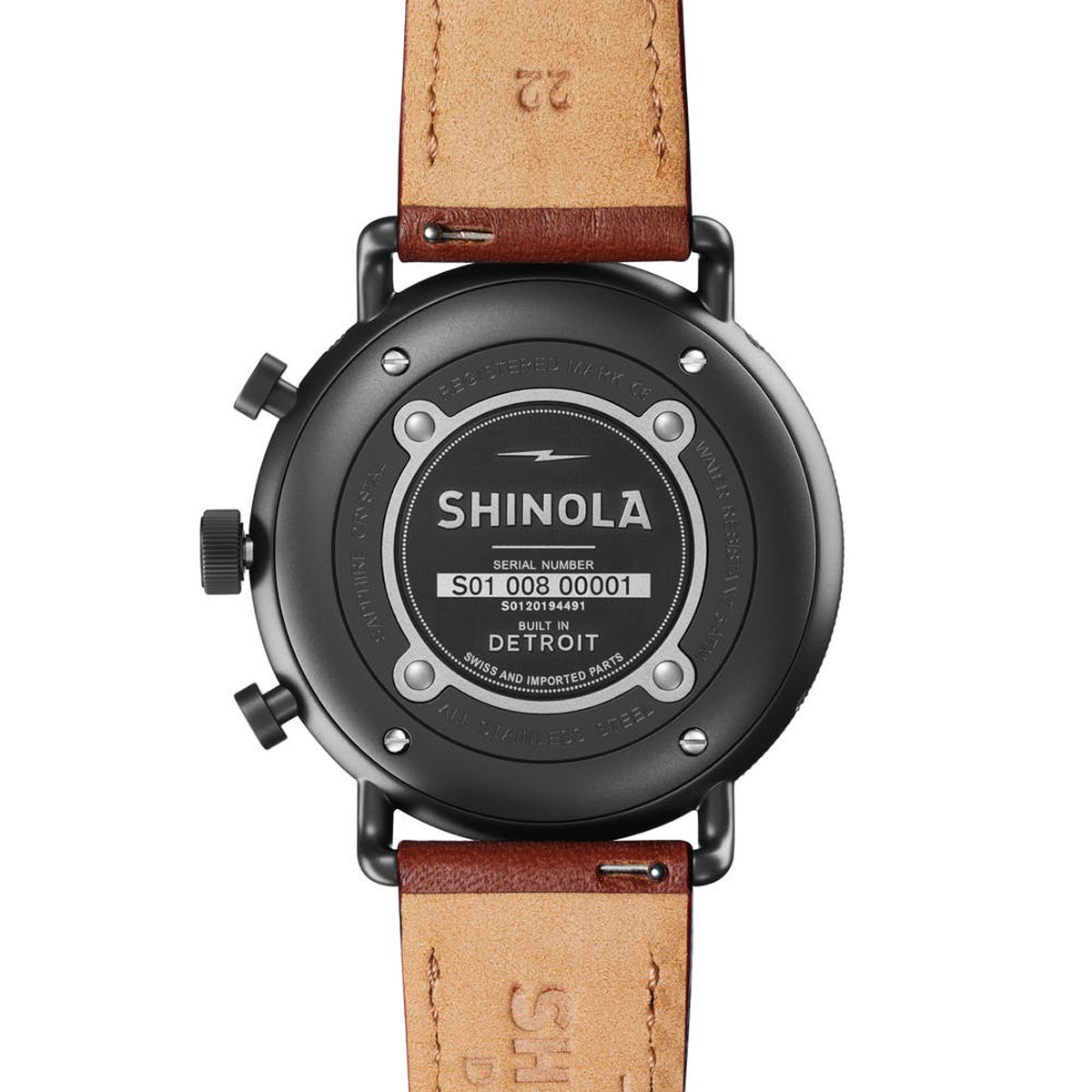 Shinola Canfield Sport 45mm Men's Watch, Black and Orange Dial