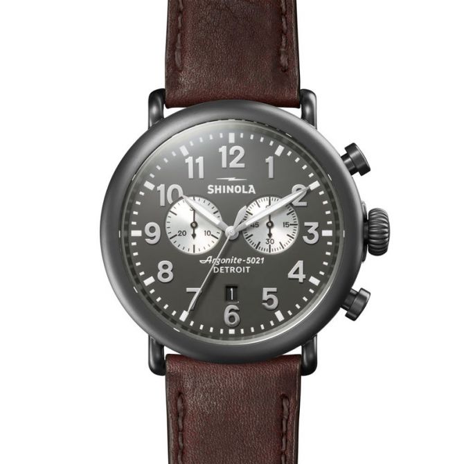 Shinola Runwell Chronograph 47mm Men's Watch, Grey Slate Dial