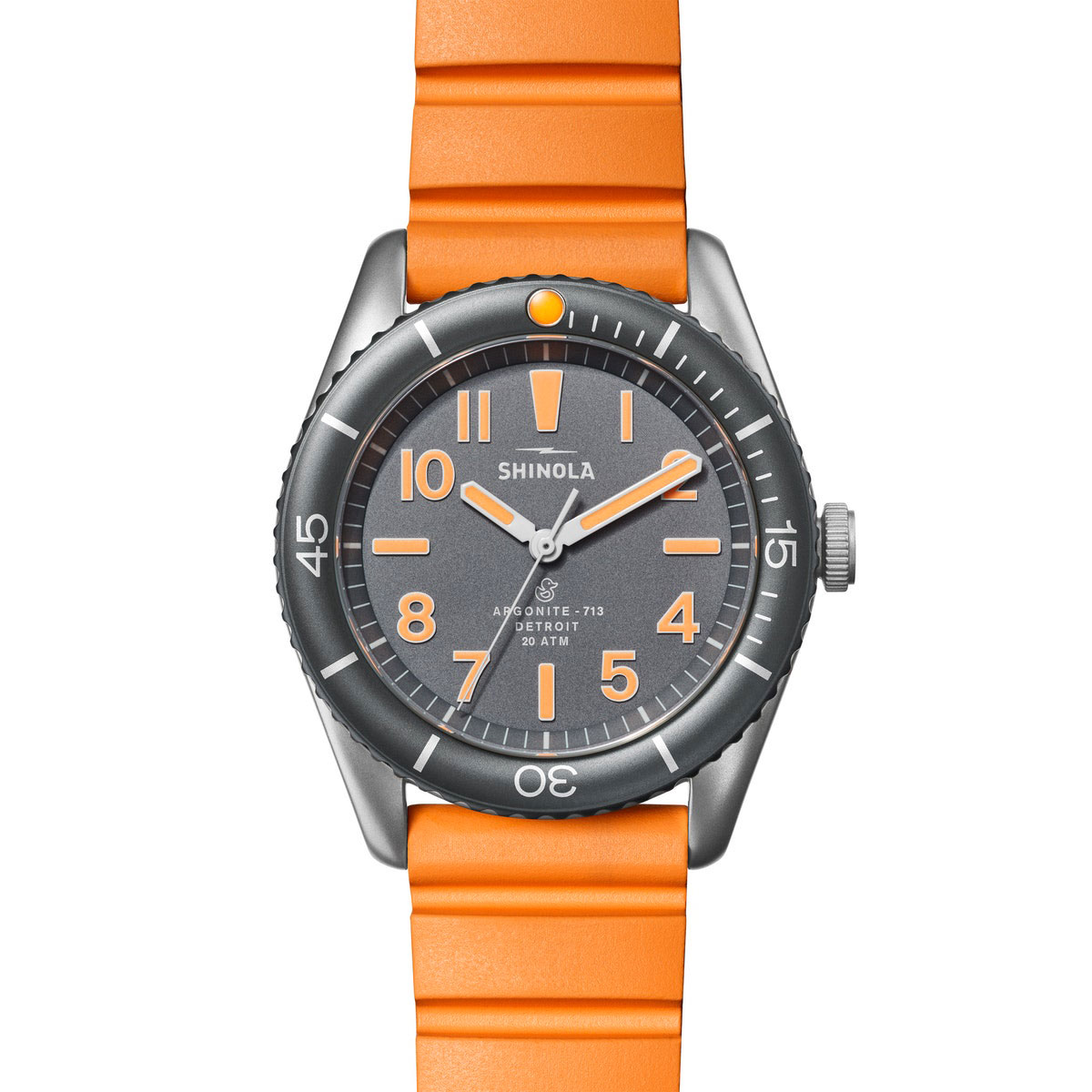 Shinola Duck 42mm Men's Watch, Orange and Grey Dial