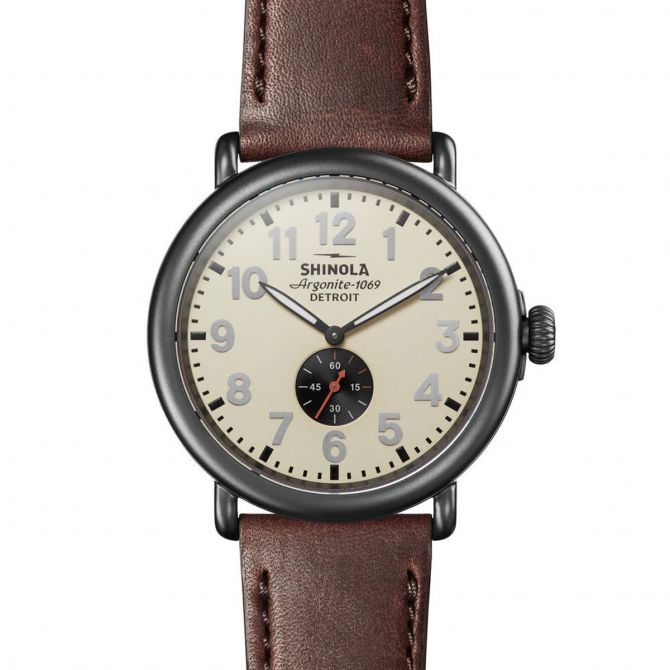 Shinola Runwell 47mm Men's Watch, Cream and Grey Dial