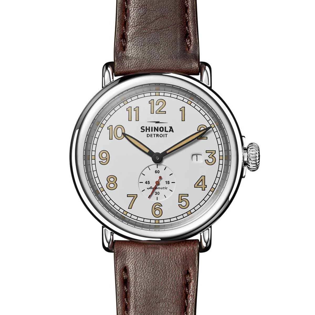 Shinola Station Agent Automatic 45mm Watch, White and Gold Dial
