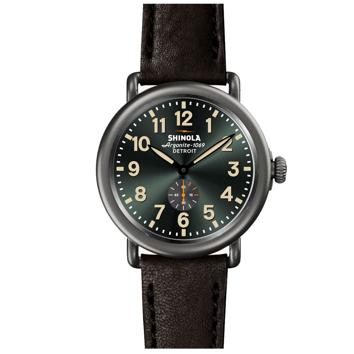 Shinola Runwell 47mm Watch, Dark Satin Green Dial
