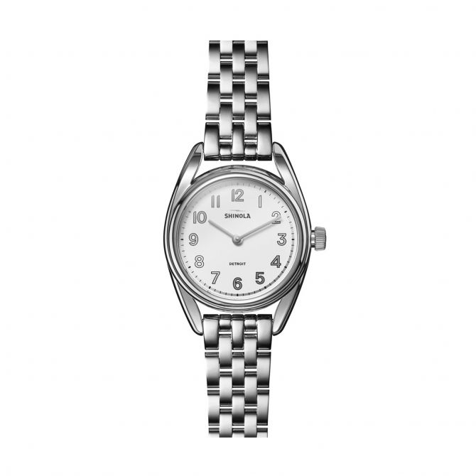 Shinola Derby 30mm Watch, White and Silver Dial