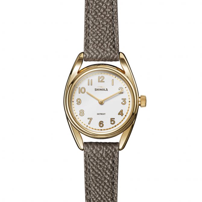 Shinola Derby 30mm Watch, Gold and White Tone Dial