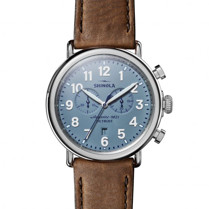 Shinola Runwell Chono 47mm Men's Watch, Slate Blue Dial