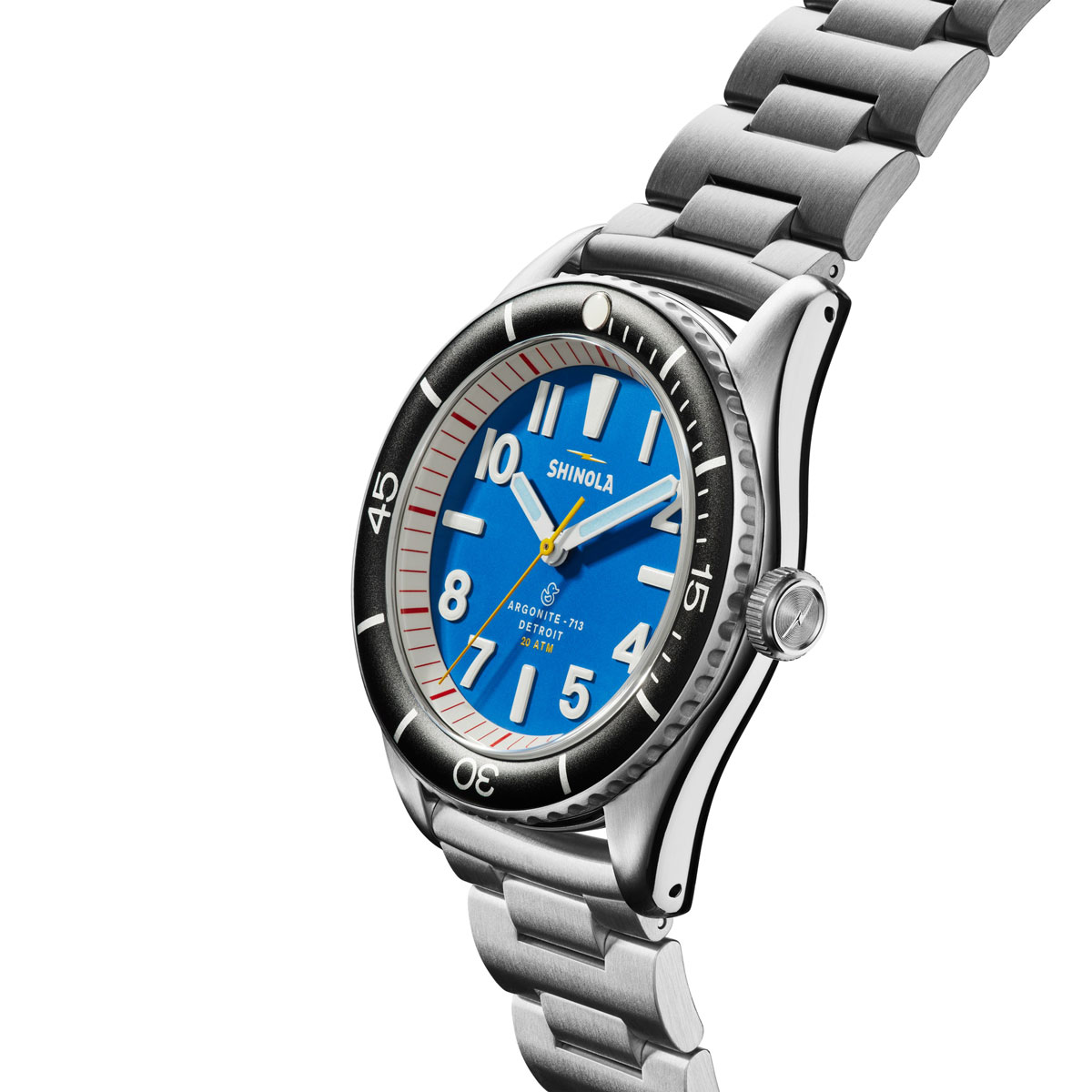 Shinola Duck 42mm Watch, Bermuda Blue and Silver Dial